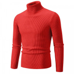 Meeste kilpkonna polo kaelusega h&uuml;ppaja tross, silmkoeline, soe vabaaja talvekampsun, pullover M punane