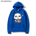 2022 Kawaii Panda pusad Unisex Harajuku vajab rohkem Boba kapuuts Unisex kevad-s&uuml;gis esteetilised multikad Graafilised kapuutsiga pusad L