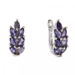 Bolaijewelry 925 h&otilde;bedased Light Luxury Iolite naturaalsest v&auml;&auml;riskivist k&otilde;rvar&otilde;ngad naiste juubelikingituseks S sinine
