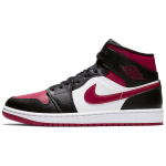 Air Jordan 1 Mid Noble Red Meeste tossud Must Valge 554724-066 42.5 black