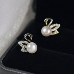 Luksuslik disain kullav&auml;rvi luige imitatsioon p&auml;rlitest tsirkoonist k&otilde;rvar&otilde;ngad peen naiste peo ehted aksessuaarid s&otilde;brap&auml;eva kingitused kuld