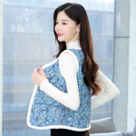 Talvine mitmek&uuml;lgne lillemustriga puuvillane vest naistele, soojad riided L punane