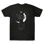 Hirmutavad Halloweeni musta kassi kost&uuml;&uuml;mid n&otilde;iak&uuml;bar Moon Horror Vintage Unisex T-s&auml;rgid S