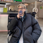 Meeste &uuml;lisuur Y2K paks pruun soe talvine puhvis jope Parkas Korea riided sulemantel meestele t&auml;navar&otilde;ivad naistele M pruun