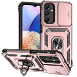 3-&uuml;hes kaitsev telefoni&uuml;mbris Samsung Galaxy A15 5G magnetilise autos&otilde;rmuse hoidja aluse taga&uuml;mbrise libiseva objektiivi kate jaoks Galaxy A14 5G &uuml;mbriste jaoks For Samsung Galaxy A14 must