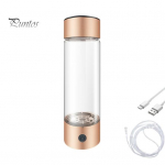 Kaasaskantav vesinikurikka vee tass lekkekindel l&auml;bipaistev klaasist veepudel vesiniku ja hapniku eraldamisega nutikas veekeetja &otilde;ues reisimiseks kuldne