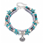 2024. aasta Bohemian mitmekihilised merit&auml;ht helmed jalav&otilde;rud naistele Vintage Shell kett jalav&otilde;ru rannaehted