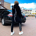 Naiste Mood Dressidressid Spordidressid Jooksu&uuml;likond T&auml;navar&otilde;ivad Jooksu Spordir&otilde;ivad T&otilde;mblukk Pikad kapuutsid Pikad p&uuml;ksid Kaheosaline komplekt XL