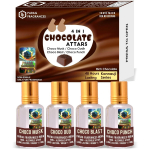 Parag Fragrances Chocolate Attar 4 in 1 Set of ( Choco Musk / Chocolate Musk, Choco Oudh, Choco Blast & Choco Punch) 48 Hours Lasting Attar