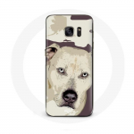 Valge &uuml;mbris Samsung Galaxy S7 Edge Pitbull Dog jaoks