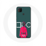 Xiaomi Redmi 9C &uuml;mbris Squid M&auml;ng Punane s&otilde;dur ringikujulise maskiga rohelise taustaga