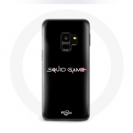 &Uuml;mbris Samsung Galaxy S9 Squid Game logoga must taust