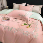Uus tipptasemel lihtne ja kerge luksuslik nahas&otilde;bralik neljaosaline puuvillane komplekt, lihtne tikandid voodipesu Lily 1.5m four piece set