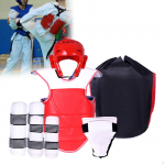 5-osaline Taekwondo kaitsevarustus, poksi kehakaitse kubemekaitse, reguleeritav polsterdatud karate L