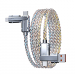 100 W 2 in 2 kiirlaadimiskaabel USB juhe LED-valgusti USB C USB C juhe C-t&uuml;&uuml;pi kaabel iPhone 11 12 13 14 15 Xiaomi samsung jaoks 1M mitmev&auml;rviline