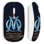 Souris - maniacase - Sans fil - Blanche - Logo OM bleu et dor&eacute; - Stade
