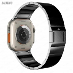 LUJING metallist lingiga k&auml;ev&otilde;ru rihm Apple'i kellarihma jaoks 49 mm 45 mm 44 mm 42 mm magnetpandlaga randmepael, magnetiline iwatch Series Ultra 8 7 6 5 4 3 SE 42mm 44mm 45mm Box hall