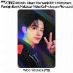 ATEEZ 8. minialbum The World EP.1 Movement Fan Sign S&uuml;ndmuse fotokaart EL WW MS Wooyoung - Makestar VC