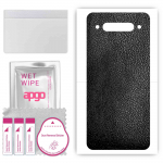apgo Protective Skin Sticker for the back compatible with ZTE nubia Z20, Wrap Film, Foil, Vinyl - Pattern Black Leather
