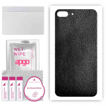apgo Protective Skin Sticker for the back compatible with Apple iPhone 7 Plus, Wrap Film, Foil, Vinyl - Pattern Black Leather