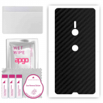 apgo Protective Skin Sticker for the back compatible with Sony Xperia XZ3, Wrap Film, Foil, Vinyl - Pattern Carbon Black