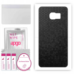 apgo Protective Skin Sticker for the back compatible with Samsung Galaxy S6 Edge Plus SM-G928F, Wrap Film, Foil, Vinyl - Pattern Black Honeycomb