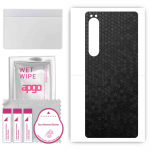 apgo Protective Skin Sticker for the back compatible with Sony Xperia 10 IV SO-51C, Wrap Film, Foil, Vinyl - Pattern Black Honeycomb