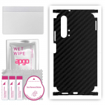 apgo Protective Skin Sticker for the back+sides compatible with Honor 20 Pro, Full Wrap Film, Foil, Vinyl - Pattern Carbon Black