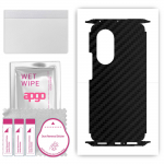 apgo Protective Skin Sticker for the back+sides compatible with Honor 50 Pro, Full Wrap Film, Foil, Vinyl - Pattern Carbon Black