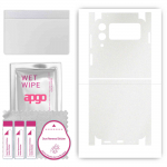 apgo kaitsev nahakleebis tagak&uuml;ljele ja k&uuml;lgedele, mis &uuml;hildub Samsung Galaxy Z Flip 3-ga, t&auml;iskile, foolium, vin&uuml;&uuml;l &ndash; muster, matt l&auml;bipaistev