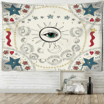 P&auml;ikesekuu Tarot seinavaibast rippuv ps&uuml;hhedeelne boheemlaste n&otilde;idus Tapiz Mystery Magamistoa sisekujundus 95x70cm