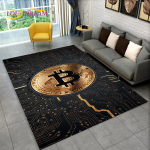 3D Bitcoini virtuaalvaluuta pindala suur vaip, vaipvaip elutoa diivanile, m&auml;ngutoa uksematt, libisemiskindel p&otilde;randamatt lastele 200x160cm(78x62in)