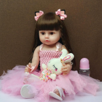 Reborn Baby Doll Elutruu pehme puudutusega kvaliteetsed nukud Kingitused lastele M&auml;nguasi, Pehme Silikoon Reborn Toddler Doll 55cm