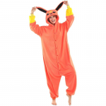 Flareon Onesie Cosplay Kost&uuml;&uuml;m Multikas Kigurumi &Uuml;hes t&uuml;kis Pidžaama Jalgadega Pidžaama S punane