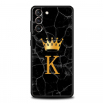 Crown Letter A-Z telefoni&uuml;mbris Samsung Galaxy S24 S23 Ultra S22 S21 S20 FE 5G S10 S10E S9 Plus S8 pehme silikoonist must kate Samsung S22 Ultra 5G
