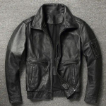 Vintage ehtsast nahast jakk Meeste ehtsast veisenahast &otilde;huj&otilde;udude lennu&uuml;likond A2 piloodijope Bomber jope Jaquetas Masculina De Couro 4XL must