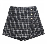 Uus s&uuml;gisene retro Tviidruuduline seelik naistele Suures suuruses moekas k&otilde;rge v&ouml;&ouml;kohaga &otilde;hukesed vabaaja l&uuml;hikesed p&uuml;ksid, &scaron;ikid elegantsed naiste koopad 2XL valge