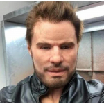 Realistlik kena noormehe mask Vana Daami mask &ndash; ideaalne Halloweeni ja Cosplay kost&uuml;&uuml;mi jaoks yong man golden hair