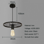 Retro Loft t&ouml;&ouml;stuslik kroonl&uuml;hter rauast rataslamp restoran kohvik baar lauavalgusti pood s&ouml;&ouml;gituba rippvalgusti 1 Headlight must