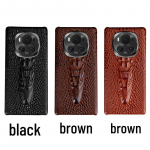 Ehtsast nahast draakonipea mustriga &uuml;mbris Honor Magic 4 Pro - Ultimate Edition jaoks Other models please specify pruun