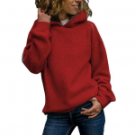 S&uuml;gistalvine naiste kapuuts Paks puhast v&auml;rvi lahtised pikad varrukad Elastne mansett Pullover Soe sportlik vabaaja stiilis t&auml;navakandmise kapuuts XL sinine