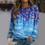 Harajuku Uus 3D-printimine V&auml;rvilised lilled Pusad Naiste Mood T&auml;navar&otilde;ivad Pulloverid Talvised T&uuml;drukud Lilledega graafilised riided Top S