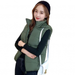 Naiste talvepuuvillane mantel kapuutsiga kaelakaitse, paksendatud polsterdatud eemaldatav kapuuts, l&uuml;hike t&uuml;&uuml;p M roosa