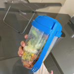 Hommikus&ouml;&ouml;gi salatitops Jogurti-piimatopsid, kaasaskantavad kahvliga Kastmetopsid Pudel Toiduhoidla Bento Box L&otilde;unakarp sinine