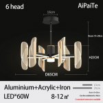 L&uuml;hter Elutuba S&ouml;&ouml;gituba Magamistuba Minimalistlik LED Akr&uuml;&uuml;ll&uuml;hter 6 headlights
