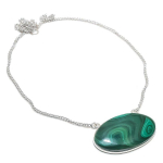 Malachite Gemstone Handmade 925 Sterling Silver Jewelry Necklace 18 l7p65