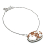 Silver Leaf Jasper Gemstone Handmade 925 Sterling Silver Necklace 18 i1d13