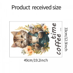 Catone Cat Coffee Time Cafe taustaga atmosf&auml;&auml;ri dekoratiivsed seinakleebised 33*49CM/fun-f63