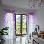 (Seitsep&auml;ev)Lehed l&auml;bipaistva kardina t&uuml;lli aknat&ouml;&ouml;tlus Voile Drape Valance 1 paneelikangas lilla