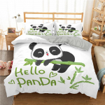 Panda tekikott Cartoon loomade voodipesukomplekt lastele poistele t&uuml;drukutele tekikott Queen suurus 2/3 tk. 135x200cm 2pcs